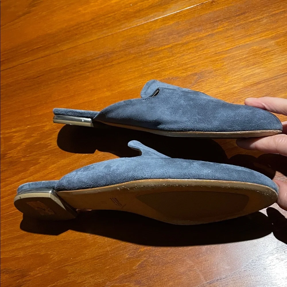AGL Attilio Giusti Leombruni blue suede mules size 40